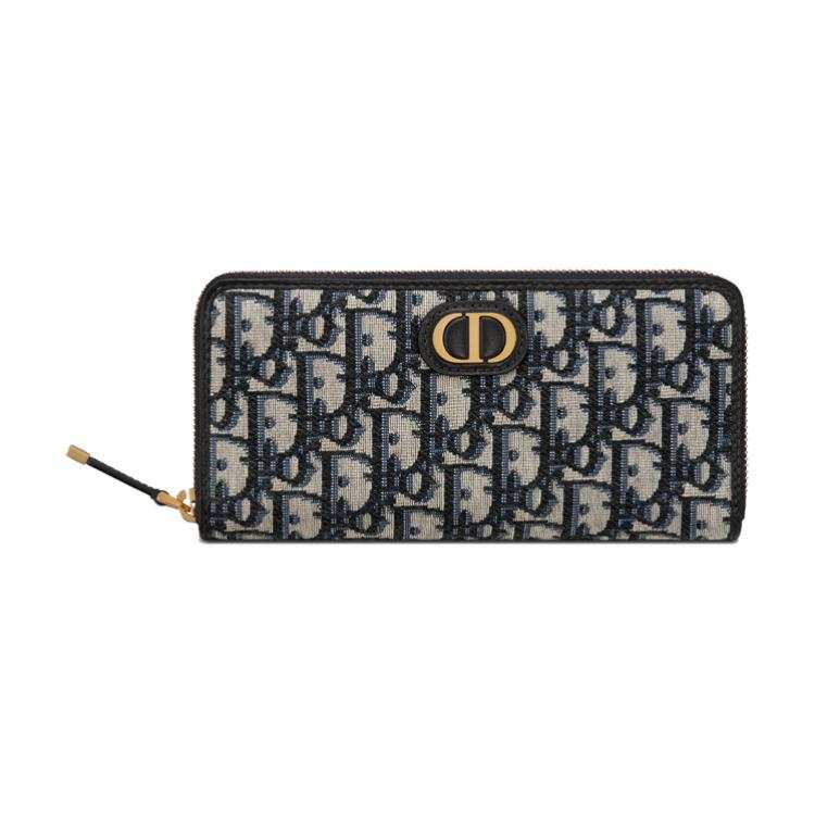 DIOR DIOR 30 Montaigne Leather Wallet Women's Blue