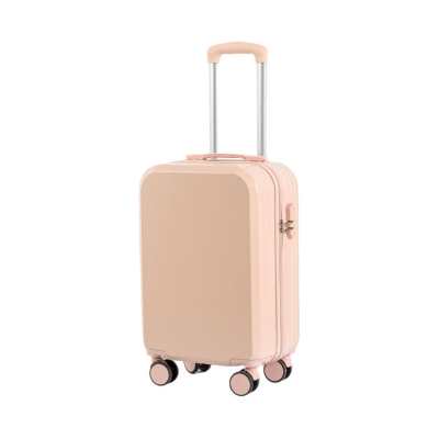Duoluplo ABS & PVC Quiet Spinner Wheels Password Lock Durable Travel Luggage Unisex Pink/Black/Light Blue/Silver/White