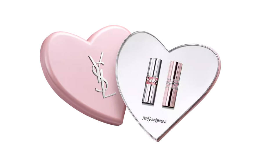 SAINT LAURENT Pink Tube Round Double Lipstick Makeup Set, Paris Limited Easy to Blend Complexion
