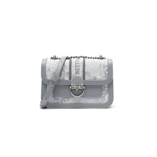 BETTINA VIVIAN Fabric, PU Crossbody Bag Regular Women's Gray Blue