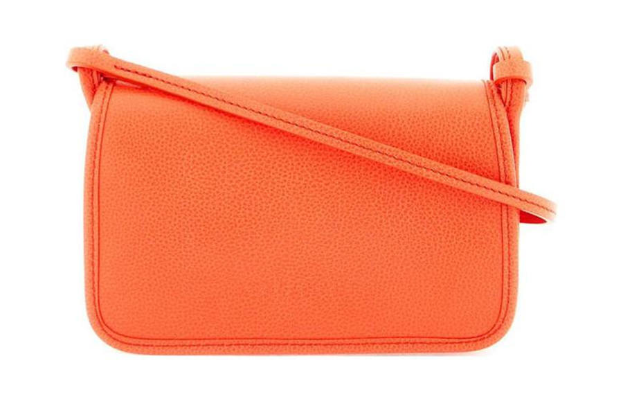 LONGCHAMP Le Foulonné Cow Leather Wallet Women's Orange