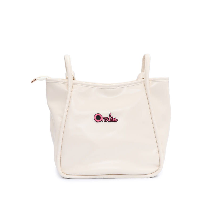 OTA Pu Shoulder Bag, Tote Bag, Shopping Bag, Handbag Large Women's White, Pink
