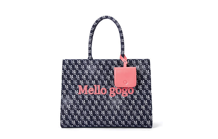 MELLO GOGO Fabric Tote Bag, Shopping Bag, Shoulder Bag, Handbag Large Women's Midnight Black/Midnight Blue