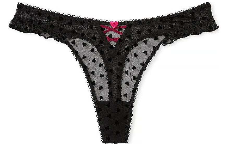Victoria's Secret PINK VICTORIA'S SECRET PanticolalesscavadafrenteTeas/Cs Underpants Women's 1 Pack Black