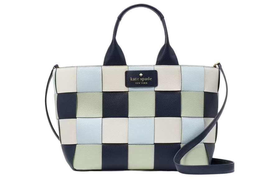 Kate Spade Pebbled Leather Tote Bag, Shopping Bag, Shoulder Bag, Handbag Women's Blue Multicolor