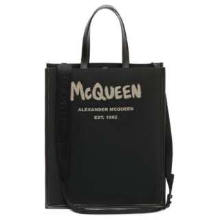Alexander McQueen Polyester Tote Bag, Shopping Bag, Handbag, Shoulder Bag, Crossbody Bag, Backpack Unisex Black