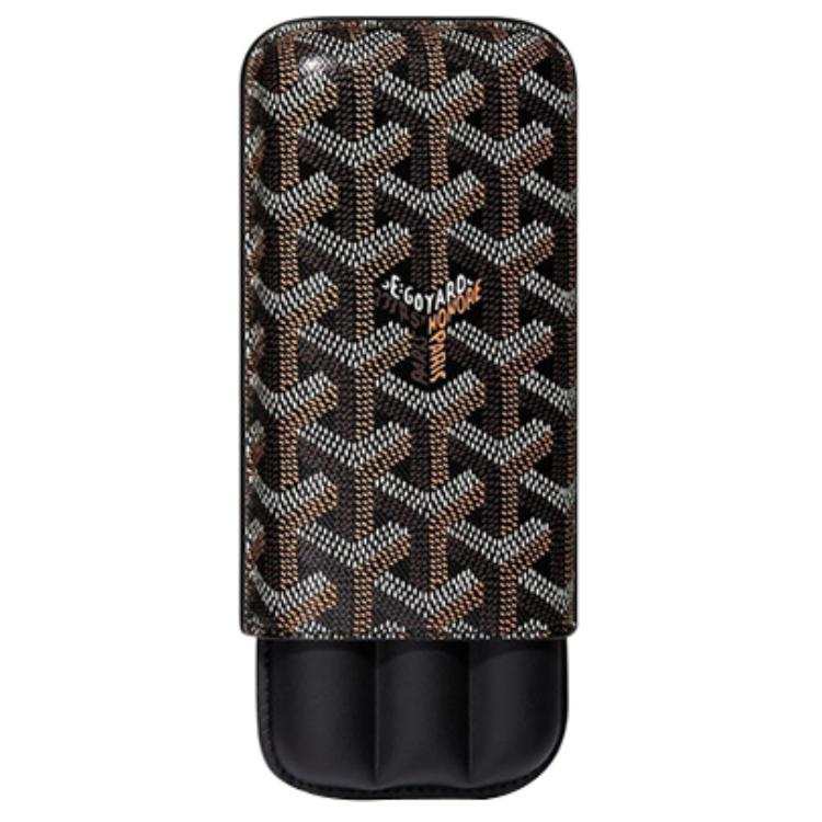 GOYARD Churchill Canvas With Leather Dog's Teeth Cigar Box Bag Merch Unisex Black