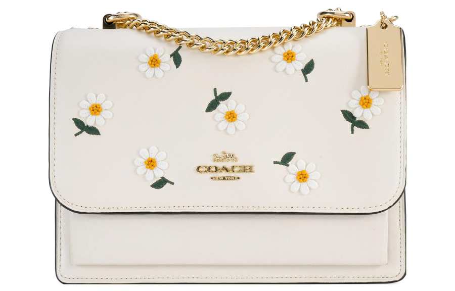 COACH Klare Leather Trunk Bag, Shoulder Bag, Crossbody Bag Small Women's White