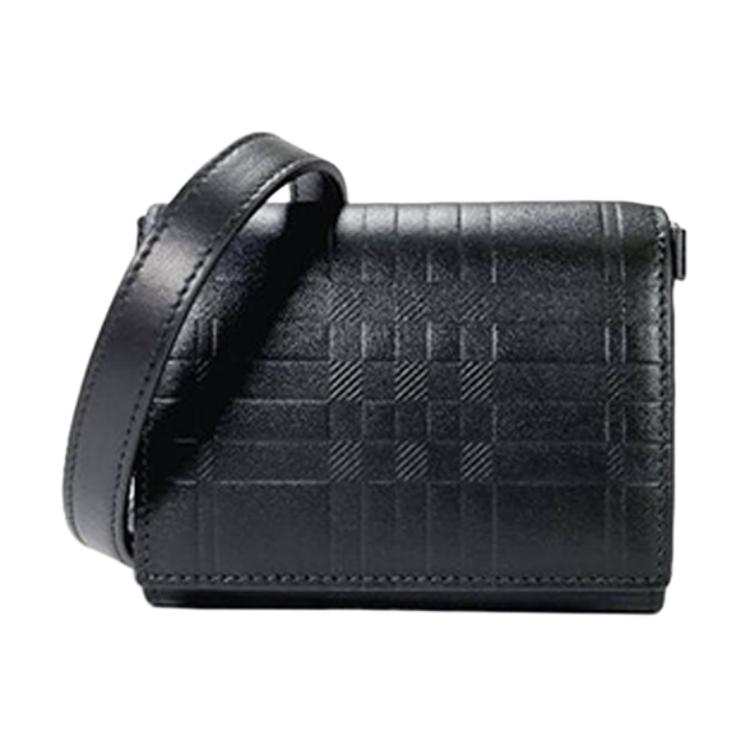 Burberry Flap Closure Cow Leather Shoulder Bag, Crossbody Bag, Wallet Regular Men's Black