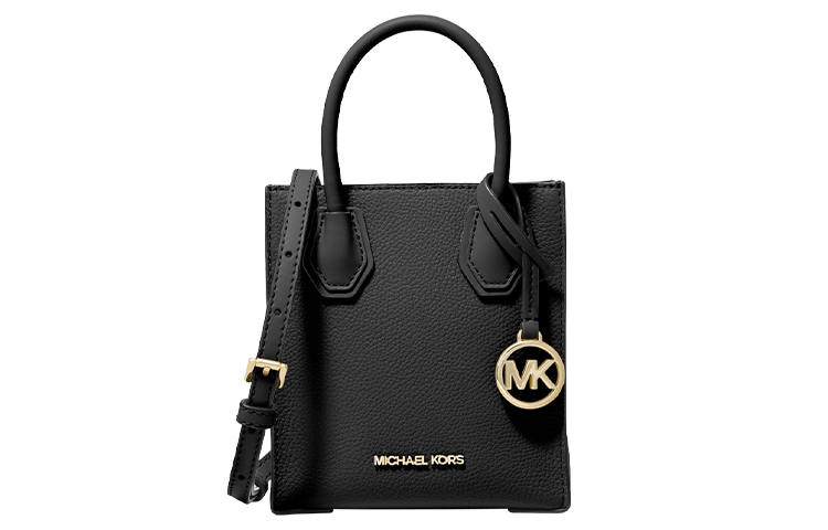 MICHAEL KORS Mercer Leather Handbag Mini Women's Pure Black