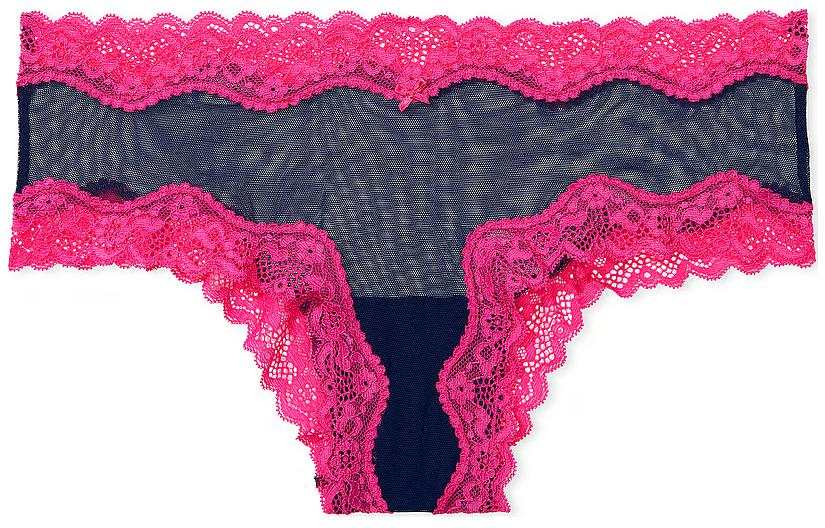 Victoria's Secret PINK Tease Cheeky Panty/Noir Navy Briefs Women's 1 Pack Blue Red