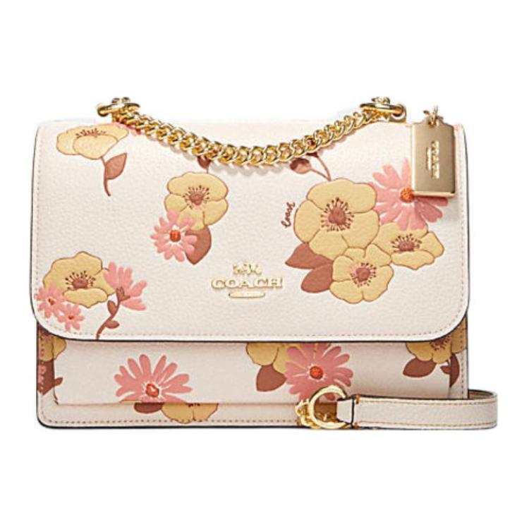 COACH Klare Cow Leather Crossbody Bags Medium Women's Beige