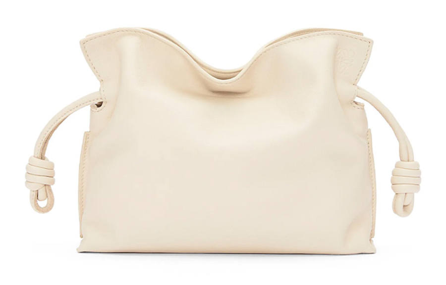 LOEWE Cow Leather Shoulder Bag, Crossbody Bag, Clutch Mini Women's Ecru