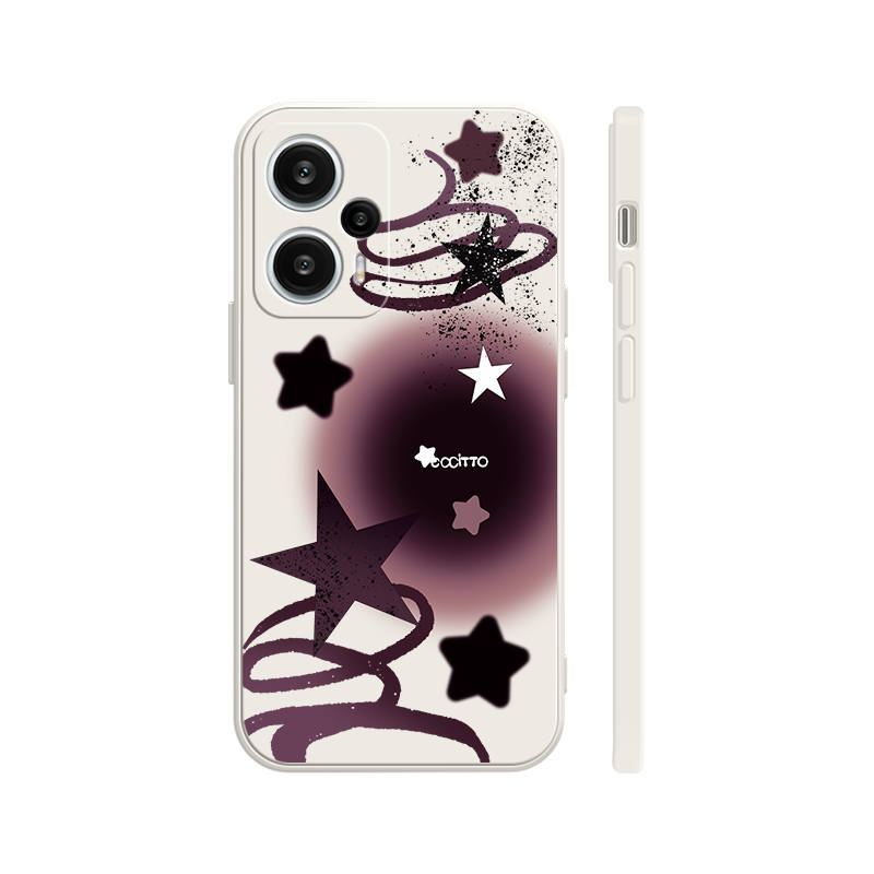 SITONGSI Silicone Material Urban Chic Style Five Pointed Star Liquid Phone Cases