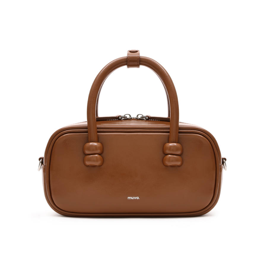 MUVA Boston Bag Cow Leather Fall Winter Fashion Versatile Genuine Leather Crossbody Handbag Small Women's