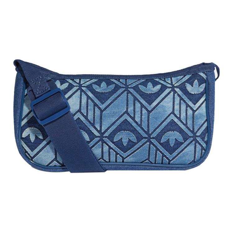 Adidas Originals Cotton Shoulder Bag, Pochette, Shoulder Bag, Crossbody Bag Regular Women's Denim Blue