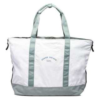 STONE ISLAND Polyamide Crossbody One Shoulder Handbag Large Men's White/Green