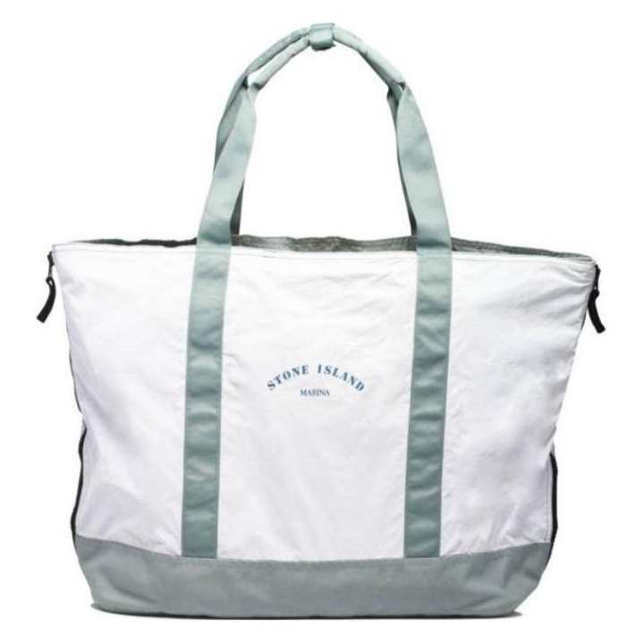 STONE ISLAND STONE ISLAND Polyamide Crossbody One Shoulder Handbag Large Men's White/Green