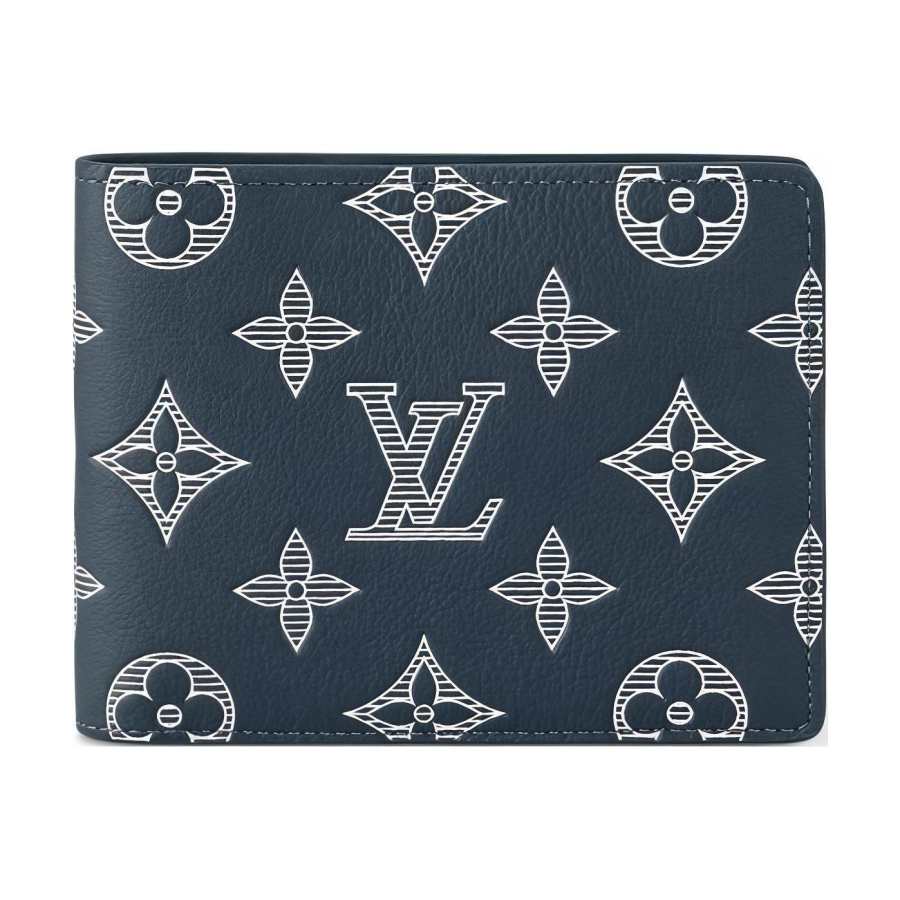 LOUIS VUITTON LOUIS VUITTON Multiple Wallet Monogram Shadow Ink Blue/White