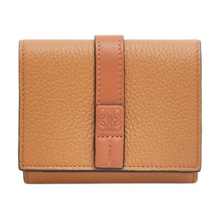 LOEWE Soft Grain Calfskin Card Holder, Wallet Women's Toffee/Tan