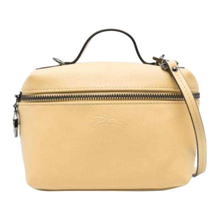 LONGCHAMP Le Pliage Xtra Cow Leather Box Bag, Leather Shoulder Bag, Crossbody Bag Mini Women's Wheat