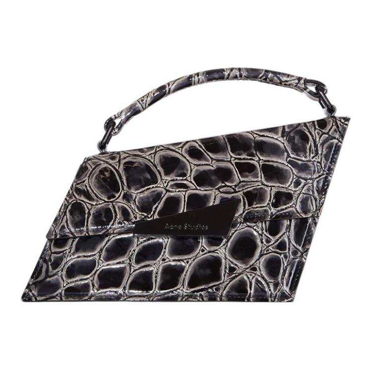 Acne Studios Crocodile Embossed Calfskin Shoulder Bag, Crossbody Bag, Handbag Mini Women's Black