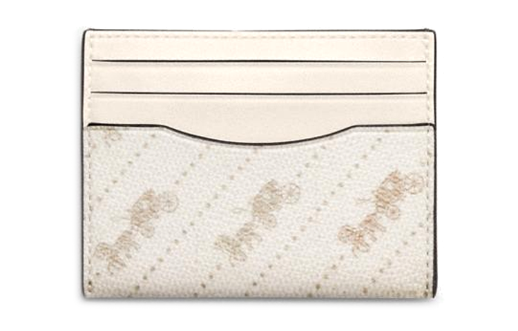 COACH Card Case Cow Leather Storage Bag Card Holder Mini Unisex White