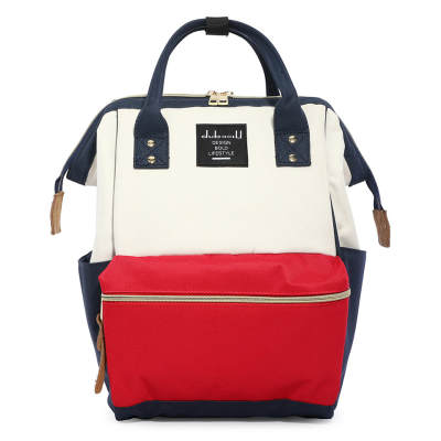 DOUBAOLU Fabric Backpack Unisex Black & White/Red & Blue/Black