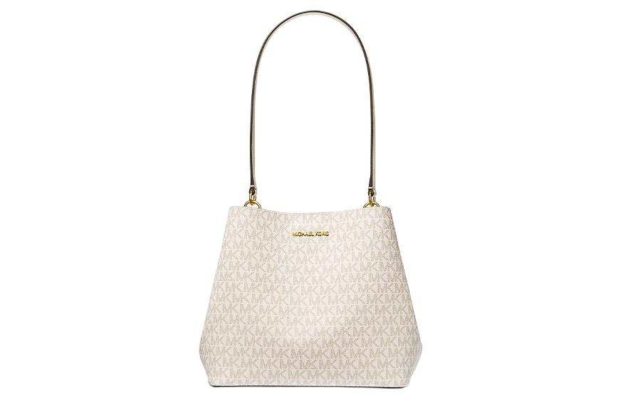MICHAEL KORS Artificial Leather Bucket Bag, Handbag, Shoulder Bag Medium Women's Vanilla White & Milk White