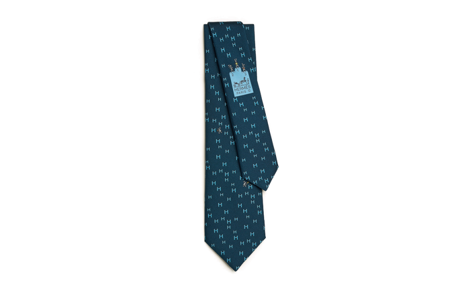 HERMES HERMES Mulberry Silk Ties Men's Blue