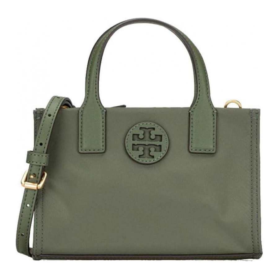 TORY BURCH Ella Satin Tote Bag, Shopping Bag, Shoulder Bag, Crossbody Bag, Handbag Mini Women's Green
