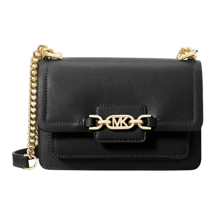 MICHAEL KORS Heather Leather Small Square Bag, Chain Bag, Envelope Bag, Crossbody Bag, Shoulder Bag Women's Black