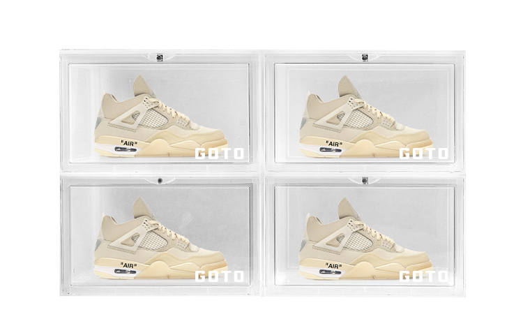 GOTO Antioxidant Sneaker Storage Box With Magnetic Side Opening Transparent Shoe Box