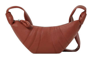 Lemaire Croissant Cow Leather Crossbody Bags Small Unisex Brick Brown