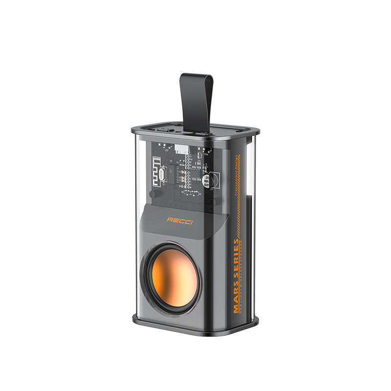 RECCI Speakers RSK W30 Bluetooth Connection Portable RGB Multicolor Cool Light, Black