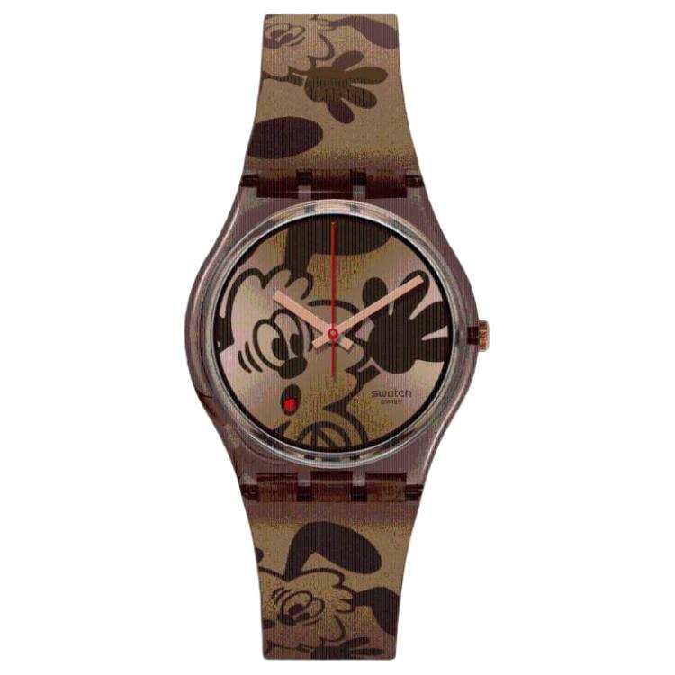 SWATCH Unisex 34mm Coffee Watch SO28Z701