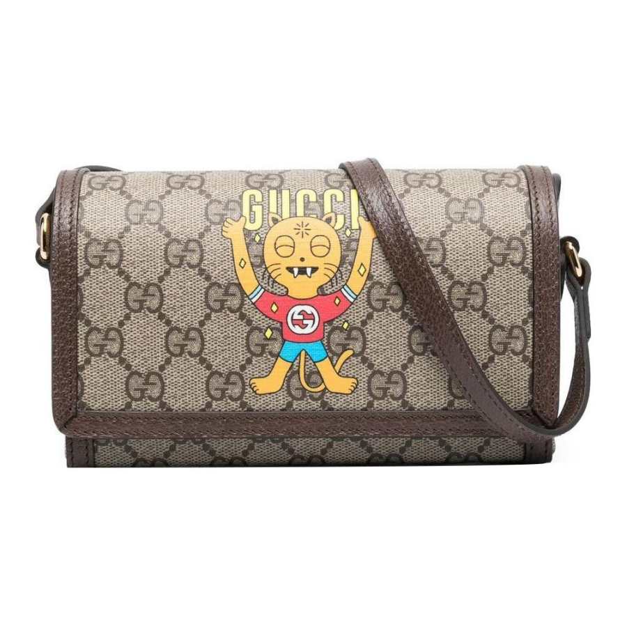 GUCCI Cotton Shoulder Bag, Crossbody Bag Men's Ebony