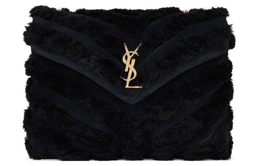 SAINT LAURENT LOULOU Calfskin Portable Crossbody Bag, Shoulder Bag Women's Black
