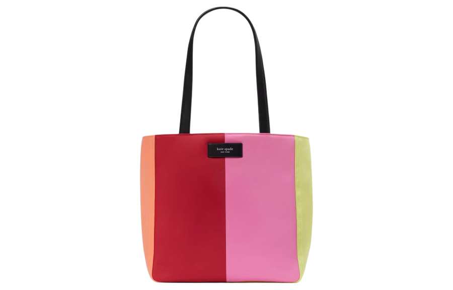 Kate Spade Recycled Nylon With Smooth Cow Leather One Shoulder Handbag Large Women's Multicolor