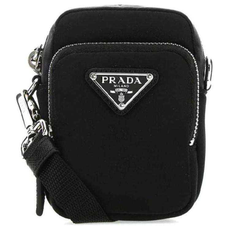 PRADA PRADA Recycled Nylon Cell Phone Pouch Mini Men's Black