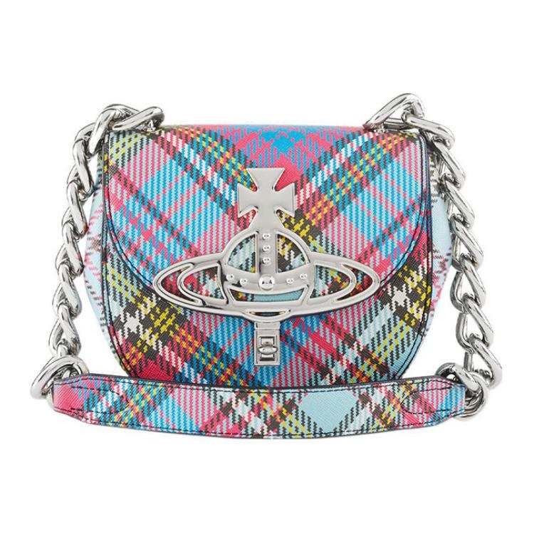 Vivienne Westwood Polyester Cotton Blend, Polyurethane, Recycled Material Saddle Bag, Crossbody Bag, Shoulder Bag