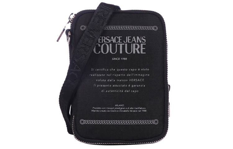 VERSACE JEANS COUTURE Nylon Shoulder Bag, Crossbody Bag Small Men's Black Gray