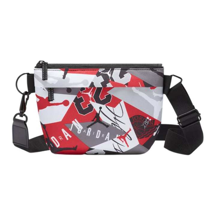 Jordan Jordan Polyester Fanny Pack, Shoulder Bag, Crossbody Bag Regular Unisex Red Gray White