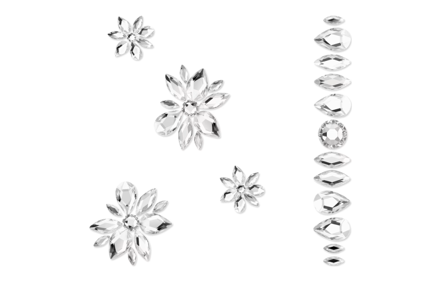 Swarovski Gema Faux Crystal Body Jewelry Unisex White