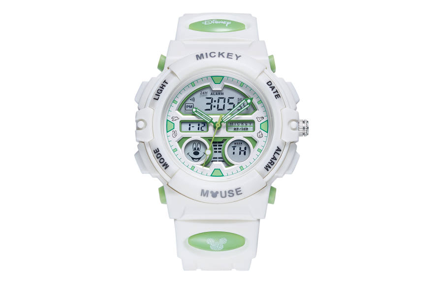 Disney Mickey Series Electronic Movement TPU Strap Watch Unisex Gray Dial