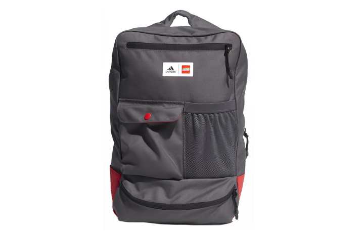 Adidas Adidas Polyester Backpack Regular Unisex Gray Red Multicolor