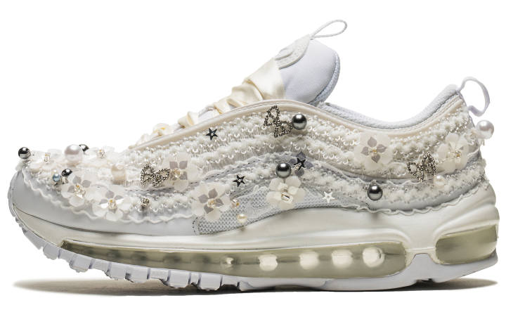 Nike Nike Air Max 97 Mesh Cushioning Breathable Low top Air Cushion Running Shoes Women's White