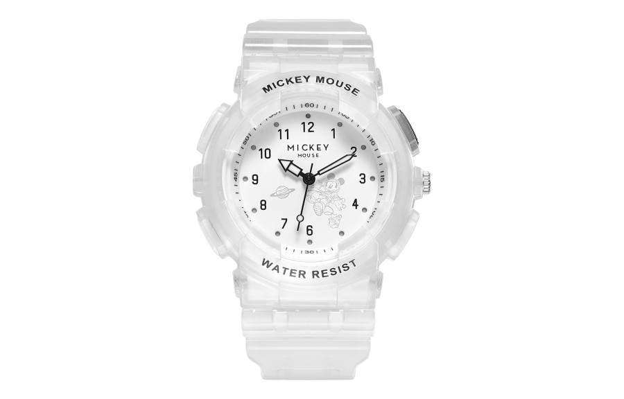 Disney Space Mickey Series Quartz Movement Silicone Strap Watch Unisex White Dial