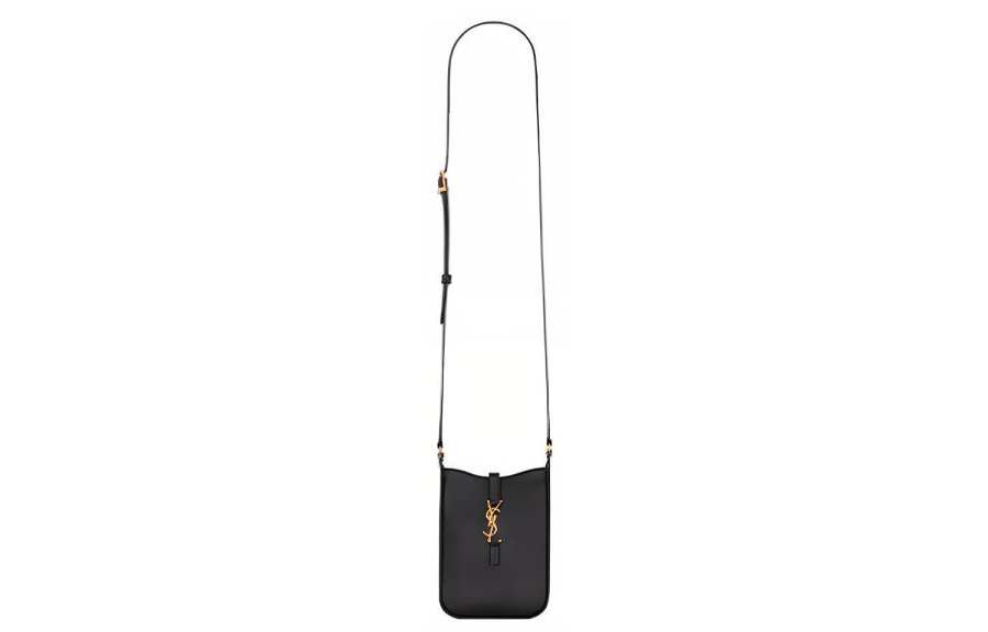 SAINT LAURENT Le 5 A 7 Cow Leather Shoulder Bag, Crossbody Bag Mini Women's Black