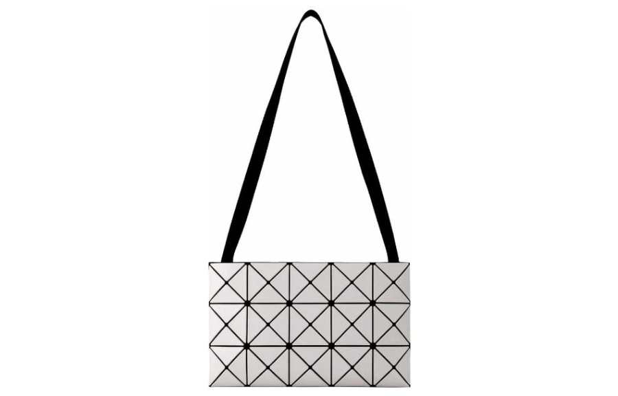 ISSEY MIYAKE PVC Shoulder Bag, Crossbody Bag Women's Light Gray White